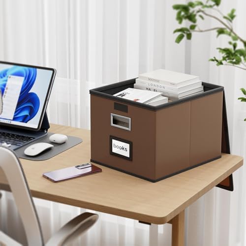 File Organizer Box with Lids, Collapsible File Folder Organizer