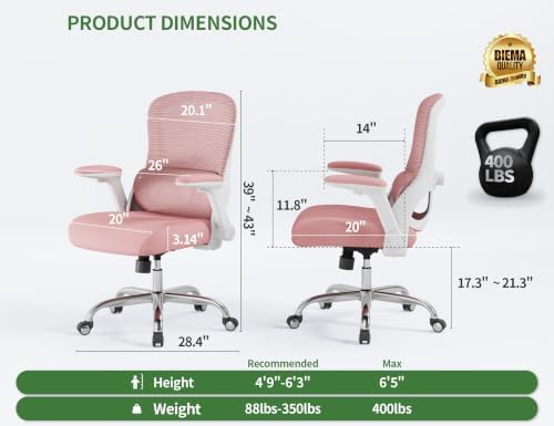 400LB Office Chair: Mesh Ergonomic Desk Chair Comfy with Lumbar Support