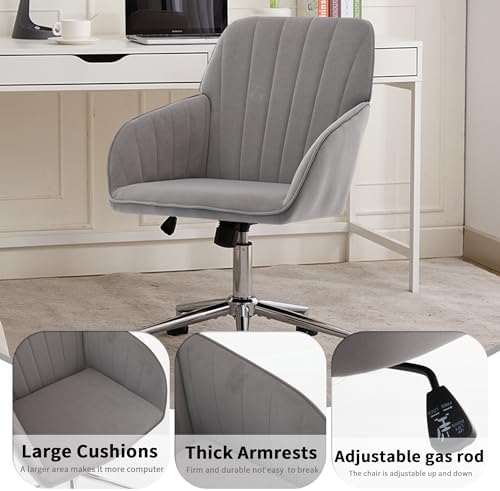 Home Office Desk Chair with Memory Foam Cushion and Silver Metal Base