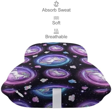 2 Pcs Comfortable Car Neck Pillow Cute Unicorns Memory Foam Headrest Cushion for Car Airplane Office Sleeping