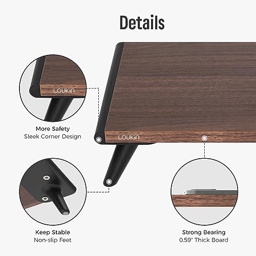 loukin Monitor Stand Riser for Desk, 22.4" × 8.2" Computer Stand, Brown