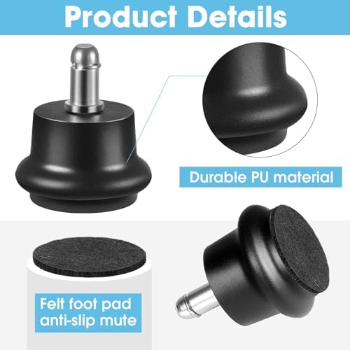 Bell Glides Replacement Office Chair, Castors Wheels Stopper Chair Feet