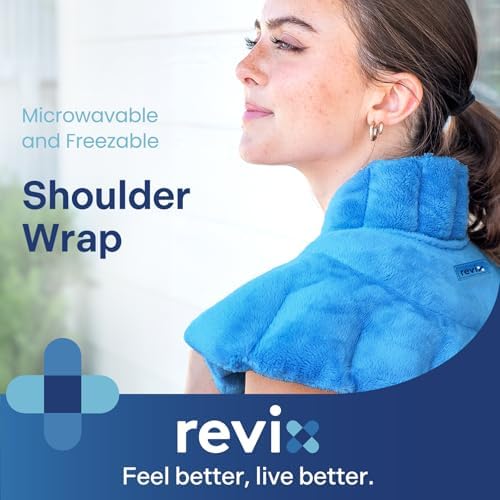 REVIX Neck Heating Pad Microwavable, Weighted Microwave Shoulder Wrap