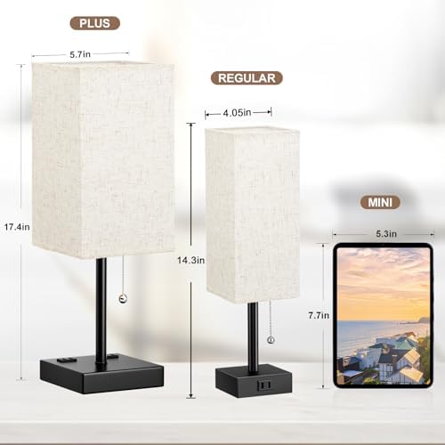Fenmzee Bedside Lamp for Bedroom Set of 2 - Table Lamp for Nightstand