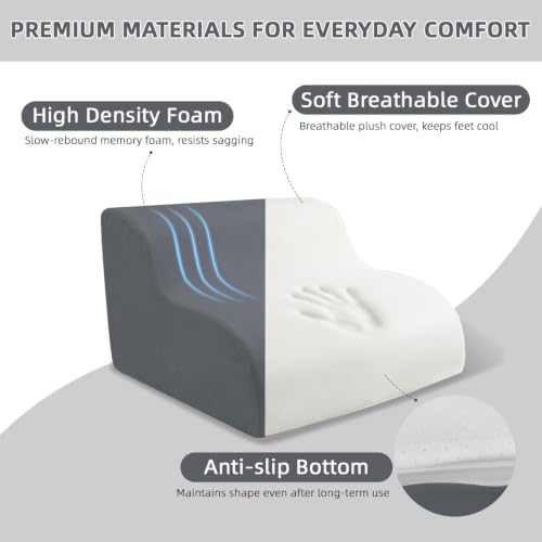 Foot Rest for Under Desk at Work,2-Tier Footrest with Handle Grey