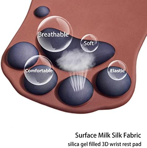 Cat Paw Mouse Pad, Ergonomic Mouse Mat with Wrist Support