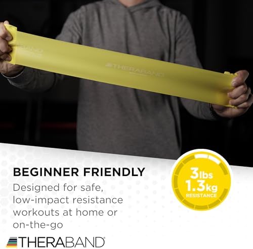 THERABAND Resistance Bands Set, Elastic Bands for Exercise & Physical Therapy, Strength Training for Upper & Lower Body Fitness