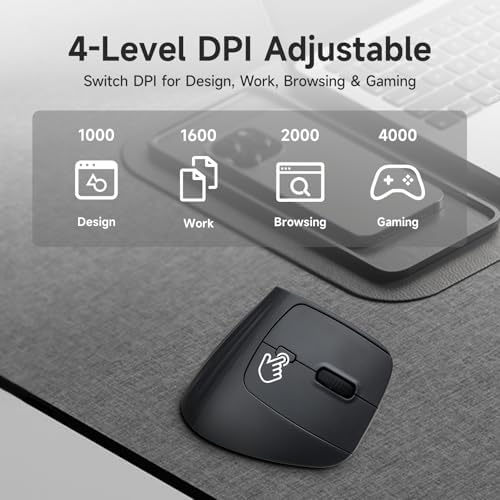 SANWA Wireless Ergonomic Mouse for Large Hands with Wrist Rest, Black