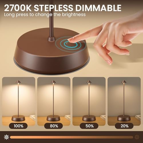 Cordless Touch Table Lamp Rechargeable LED Battery Operated 6000mAh