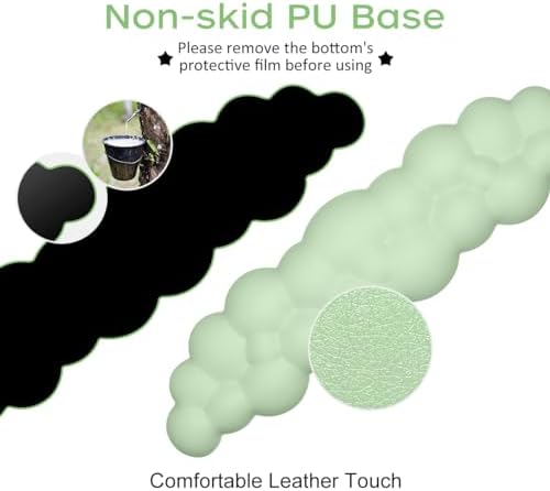 JIKIOU Upgrade Leather Cloud Wrist Rest for Keyboard and Mouse & Cup Pad