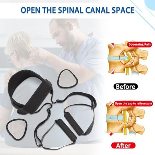 Y Neck Strap Stretcher, Cervical Traction Device for Neck Discomfort, Spine Chiropractic Decompression Traction Tool with Chin Strap, Adjustable Neck Stretcher for Home Use