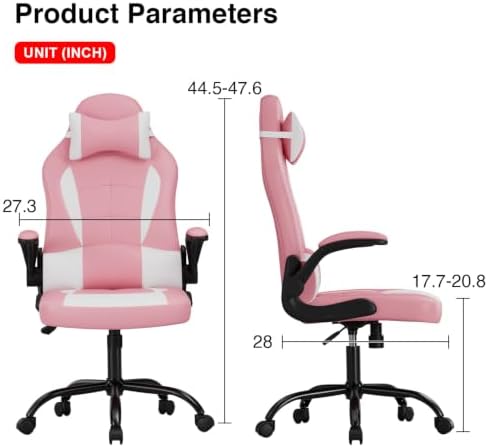 BestOffice Ergonomic Gaming Chair for Adults, Office Desk Chair, Pink
