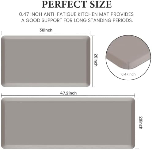 HappyTrends 2 PCS Kitchen Mat Cushioned Anti-Fatigue Floor Mat,