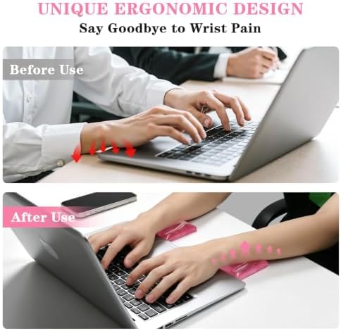 Ergonomic Gel Wrist Rests for Laptop 2pcs - Pink