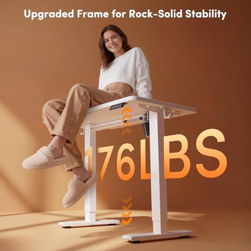 FEZIBO 48" Electric Standing Desk Height Adjustable Desk, White