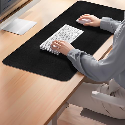 Leather Desk Pad Mat, Black Desk Mat, 23.6" x 13.7"