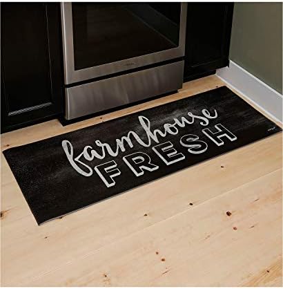 J&V TEXTILES Kitchen Mat Cushioned Anti Fatigue Floor Mat,19.6"x55", Thick Non Slip Waterproof Kitchen Rugs and Mats, Standing Mat for Kitchen,Floor,Home,Office,Desk,Sink,Laundry (Farmhouse Fresh)