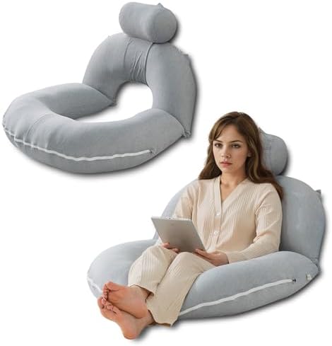 INSEN Reading Pillow, Back Pillow for Sitting in Bed and Couch, Gaming Pillow for Adults, Sit Up Support for Bed