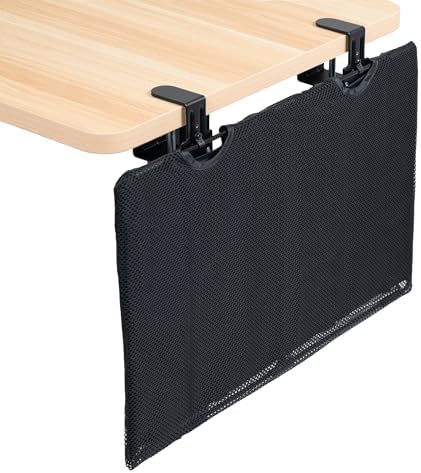 VIVO Black Clamp-on 24 inch Desk Cable Management Sleeve, DESK-SKIRT-24P