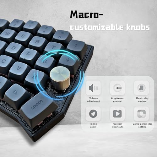 4×6 Corne Layout with knobs CORNE Wired Ergonomic Mechanical Keyboard,60% Orthol inear Layout,Hot-swappable,RGB,Vial remapping Support,pre-lubed Linear switches (Silent Switch)