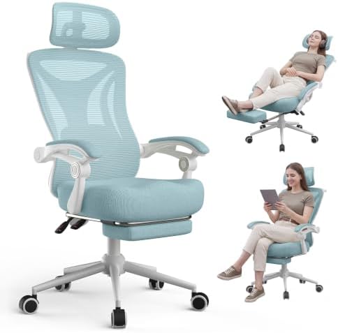 CYKOV Ergonomic Office Chair, Reclining, Footrest, Adjustable Lumbar, 350LB