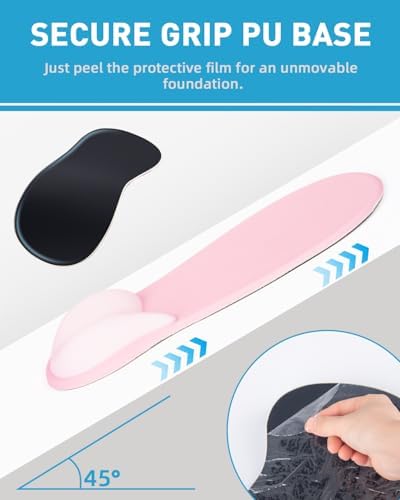 Ergonomic Mouse Pad with Wrist Rest, Mousepad with Memory Foam Support for Pain Relief, Non-Slip Base for Computer, Laptop, Office & Home, 10.2 x 7.5 in