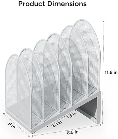 5-Section Desk File Organizer