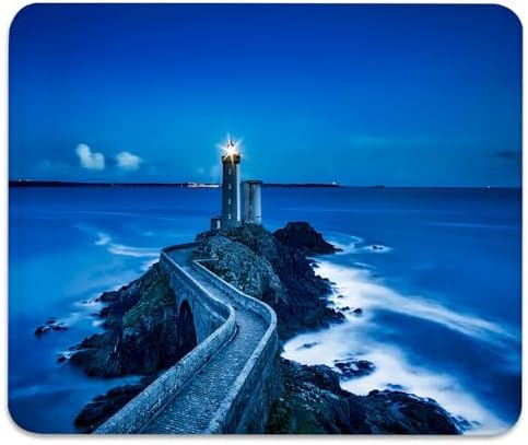 Coastal Lighthouse Blue Ocean Scenery Mouse Pad, Cute Durable Desk Mat