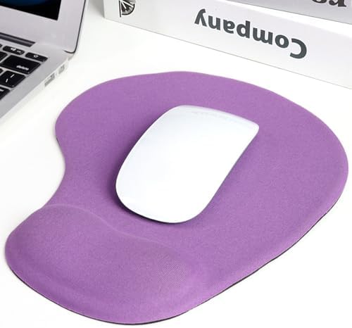 Ergonomic Mouse Pad with Wrist Rest, Gel Wrist Support Mousepad, Pain Relief Laptop Computer Mouse Pad, Non-Slip Mouse Pads for Office & Home (Purple)