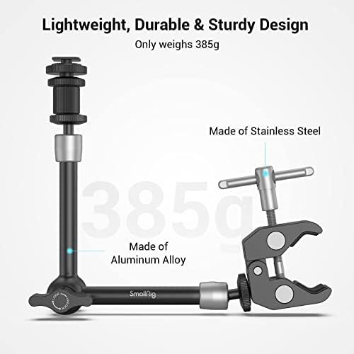 SMALLRIG 11'' Articulating Magic Arm and Clamp with 1/4 and 3/8 Thread