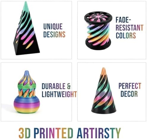 3D Printed Fidget Toys for Adults, 4 Packs Sensory & Stress Relief Desk Toys with Mesmerizing Colors, Smooth Gliding Motion for Anxiety Relief and Focus, Valentines Easter Gift for Him Her He She