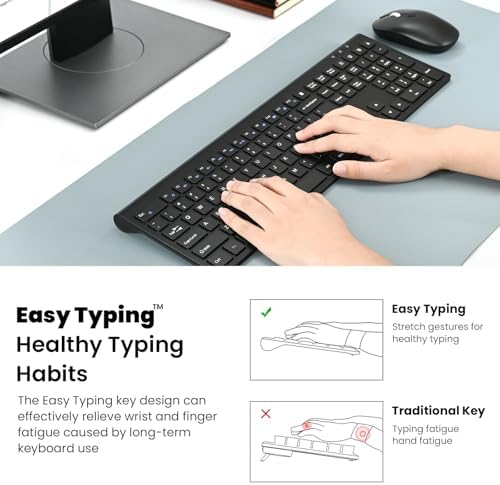 cimetech Full Size Wireless Keyboard and Mouse Combo - Grey