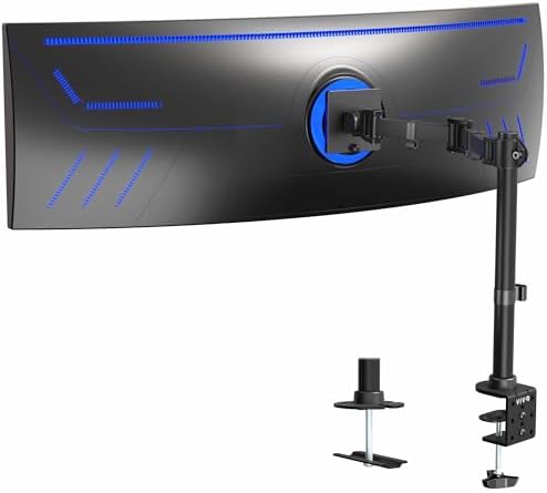 VIVO Black Single Monitor Desk Mount, Up to 49 in Ultrawides, STAND-V100M