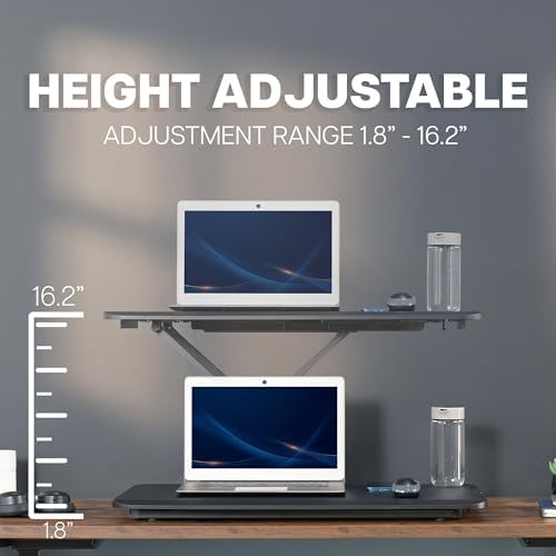 VIVO Black 29 in Single Top Standing Desk Converter, DESK-V000U