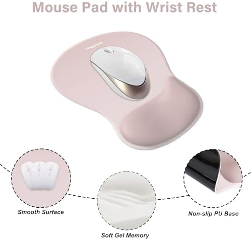 MOSISO Wrist Rest Support for Mouse Pad & Keyboard Set, Apricot