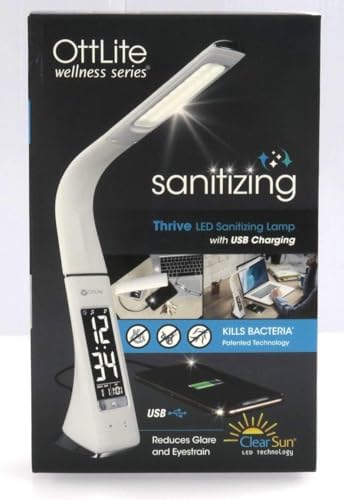 OttLite Thrive ClearSun LED Lamp with USB, White