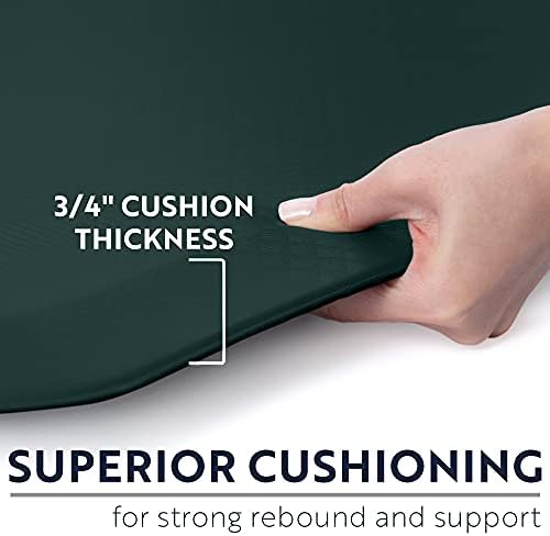 KANGAROO Cushioned Anti Fatigue Kitchen Mats for Floor, 20x39 Hunter Green | Reduce Foot, Knee, Back Pressure, 3/4 Inch Thick Ergonomic Mat, Waterproof Comfort Rug for Sink, Standing Desk, Store Floors