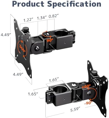 PUTORSEN VESA Pole Mount for 17”- 32” Screens, Fits 1.377" Diameter Pole