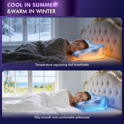 Dayme Orthopedic Memory Foam Pillows – Cooling Cervical Neck Pillow, Blue