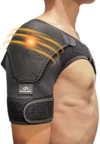 COPPER HEAL – Shoulder Adjustable Clamp Compression Sleeve for Men Women's Support, for Better Back Posture Arm Right & Left Pain Rotator Neck with Stability Sports Pad Gym Ice Strap
