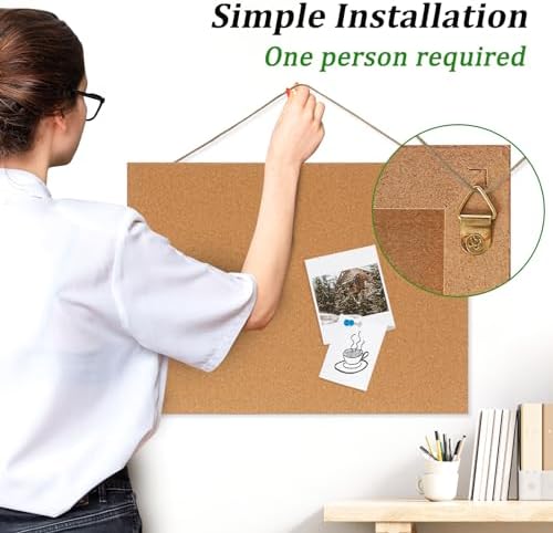 DOLLAR BOSS Magnetic Cork Board, 16" x 12" 2 Pcs Small Bulletin Boards