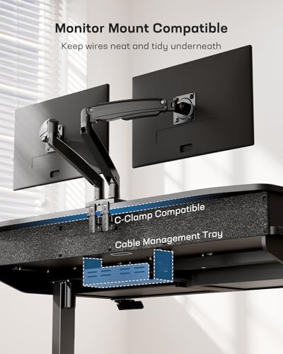 HUANUO 48 x 30 inch Electric Standing Desk with 4 Drawers, Black