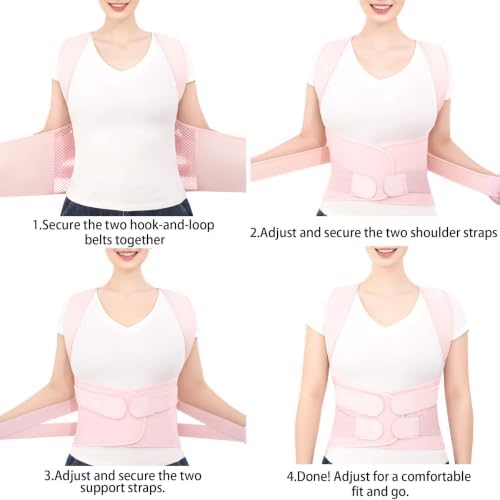 Posture Corrector for Women and Men Shoulder Back Brace (Pink, X-Large)