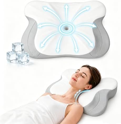 Cervical Neck Pillow for Pain Relief,Memory Foam Ergonomic Pillow