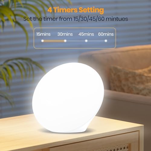 LASTAR Sun Lamp, 10,000 Lux Sunlight Lamp with 4 Color Temperatures & 5 Brightness & 1H Timer, Touch Control Daylight Lamp with Memory Function for Home
