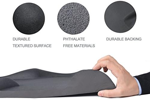 Extra Large Floor Mat Gymnasium Exercise Mat Standing Desk Mat Not-Flat Anti Fatigue Mat Comfort Mat with 2 Rubber Massage Balls for Height Adjustable Converter Stand Up Desk,Black