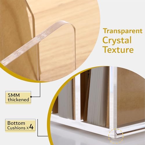 SANRUI Clear Acrylic Mail File Organizer Sorters for Desk, 3 slot Laddered