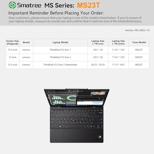 Smatree MS23T Hard EVA Sleeve with Stand for 12" Lenovo ThinkPad X12 Gen 2