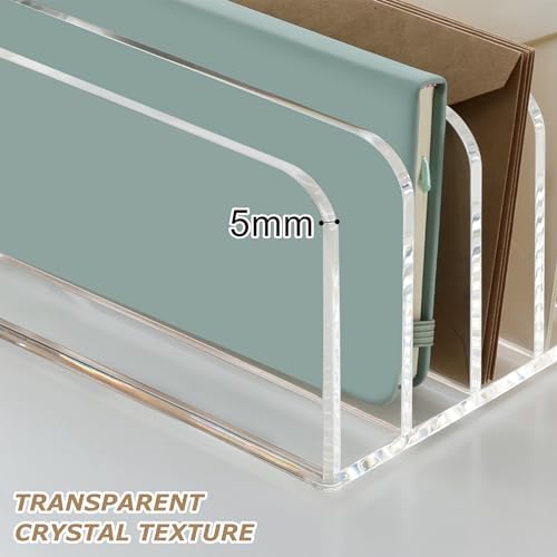 SANRUI Clear Desk Mail Organizer, 9 Slot Acrylic Office Document Sorter