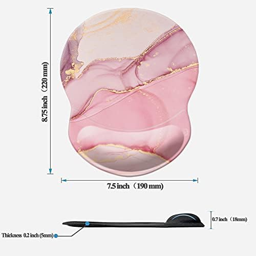 Mouse Pad with Wrist Support, Non Slip Mousepad Wrist Rest for Office, Computer, Laptop & Mac-Comfortable & Lightweight Ergonomic Support Mouse Mat(Pretty Marble-E)